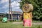 Straw bales statue in Poland