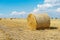 Straw bales of wheat. Straw bales in the beatiful field. haystacks lying on the field. farmland. Farmer concept. Beatiful