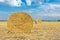 Straw bales of wheat. Straw bales in the beatiful field. haystacks lying on the field. farmland. Farmer concept. Beatiful