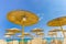 Straw beach umbrellas