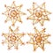 Straw Christmas Stars, Xmas Tree Hanging Snowflake Isolated