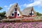 Straw covered houses in Santana in Madeira, Portugal