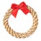 Straw decorative Christmas wreath.