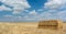 Straw harvesting in the field