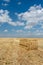 Straw harvesting in the field