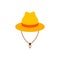 straw hat flat design vector illustration. Straw fedora hat isolated on a white background beach hat , summer hat. Flat design