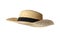 Straw hat isolated. Stylish accessory