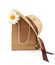 Straw hat, shopping bag daisy flower