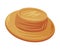 Straw Hat with Wide Brim as Romania Traditional Headwear Vector Illustration