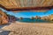 Straw hut roof in Li Cossi beach