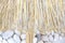 Straw parasol closeup