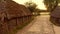 Straw shack in medieval village.