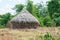 Straw stack near the field