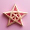 Straw Star Shaped On Pink Background - Occultism Inspired Artwork