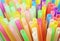 Straw straws drinking disposable plastic colourful background group object, stock, photo, photograph, image, picture