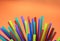 Straw straws plastic drinking background abstract colourful full screen