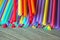 Straw straws plastic drinking background colourful full screen single use pollution