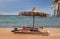 Straw umbrella on the beach, Egypt, Nuweiba