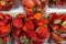 Strawberries in a basket. Fresh strawberry background