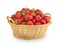 Strawberries in a basket isolated