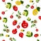 Strawberries  cherries  pomegranates    . Seamless patterns with berries. Red fruits  berries  strawberry love