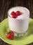 Strawberries with cottage cheese and yoghurt cream