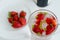 Strawberries in glass with mint