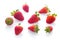 Strawberries isolated on the white background