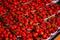 Strawberries on a market stall.