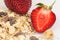 Strawberries, oatmeal and raisins
