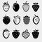 Strawberries set. Collection icons strawberry. Vector