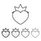 Strawberries in the shape of heart icon in different thickness style. One of Valentine collection icon can be used for UI, UX