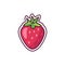 Strawberries slot color line icon. Gambling casino.