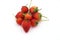 Strawberries ,small strawberry with strawberry leaf on white background