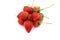 Strawberries ,small strawberry with strawberry leaf on white background