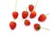 Strawberries ,small strawberry with strawberry leaf on white background