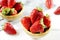 Strawberries tasty fruit food in a bowl
