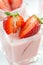 Strawberries tasty milkshake closeup