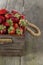 Strawberries wooden basket