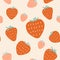 Strawberry abstract seamless pattern. Vector color design.