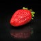 Strawberry against black background