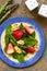 Strawberry, Asparagus, Spinach and Walnut Salad