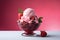 Strawberry bingsu icecream.Korea traditional iced dessert fruit.GenerativeAI.