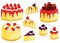 Strawberry and Blueberry Cheese Cake Vector Illustration