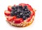 A Strawberry and Blueberry French Pastry Isolated on a White Background