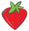 Strawberry brooch vector or color illustration