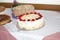 Strawberry cake, cake and tartes buffet. birthday celebration party