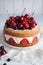 Strawberry cake homemade gourmet sweet dessert bakery food