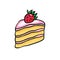 Strawberry cake vector illustration