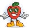Strawberry Cartoon Character with Attitude Wearing Sunglasses
